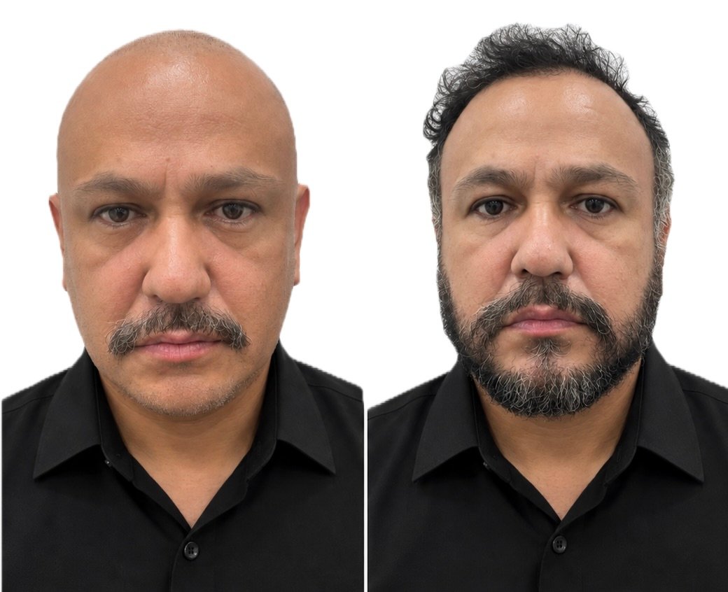 Ayax N., caso de injerto capilar y de barba